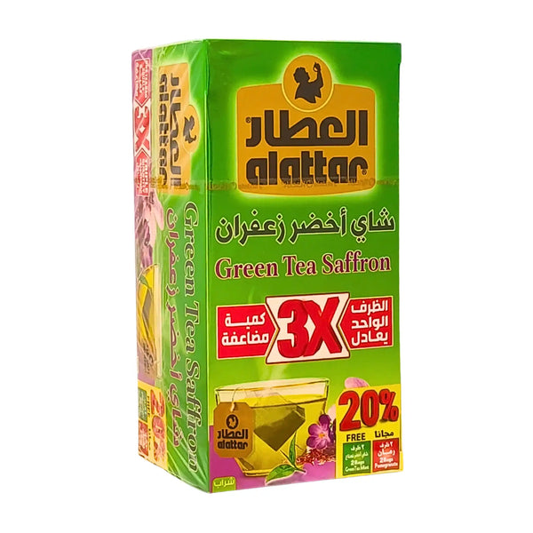 Al Attar Grön Te Saffran 24-pakkaus | Lyxigt grönt te med saffran 