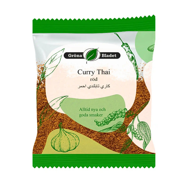 Gröna Bladet Curry Thai, Röd 40g – Smakrik och Exotsk Thai-krydda!